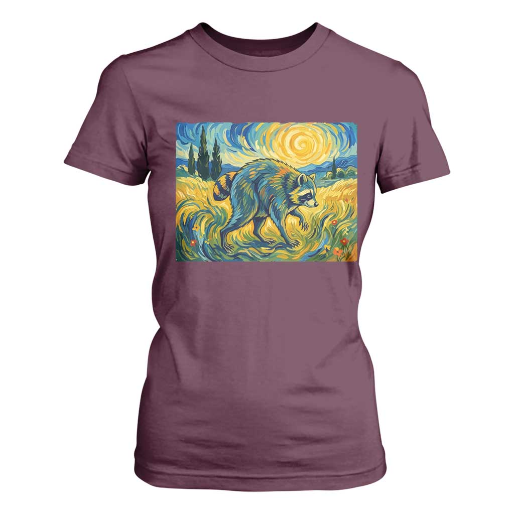 Jimothy Viral Seattle Raccoon Starry Night Style Graphic T Shirt For Women Trash Panda Feral Legend Supporter