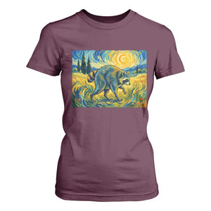 Jimothy Viral Seattle Raccoon Starry Night Style Graphic T Shirt For Women Trash Panda Feral Legend Supporter