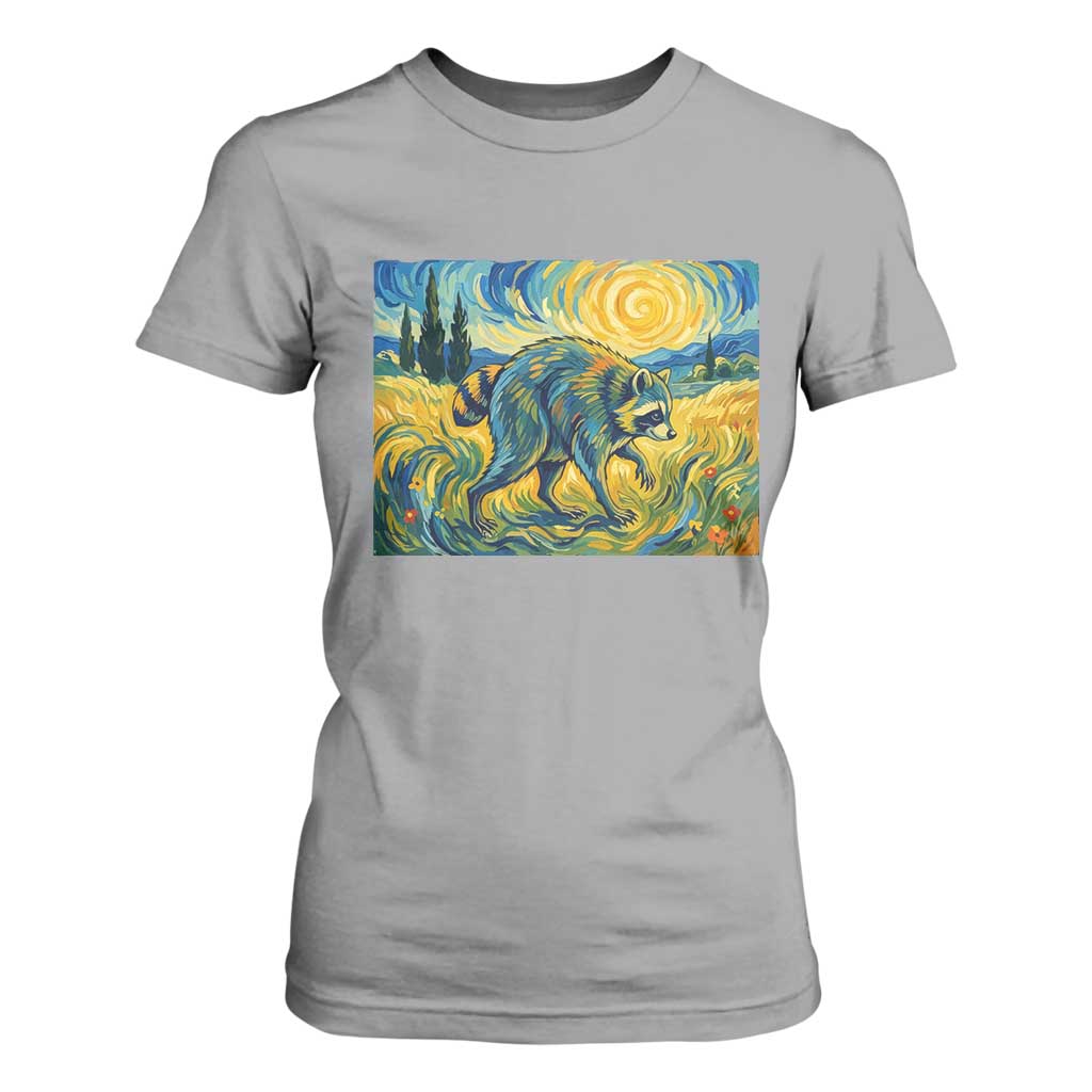Jimothy Viral Seattle Raccoon Starry Night Style Graphic T Shirt For Women Trash Panda Feral Legend Supporter