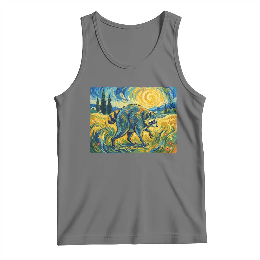 Jimothy Viral Seattle Raccoon Starry Night Style Graphic Tank Top Trash Panda Feral Legend Supporter