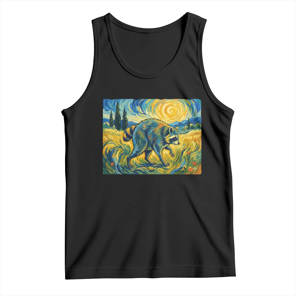 Jimothy Viral Seattle Raccoon Starry Night Style Graphic Tank Top Trash Panda Feral Legend Supporter TS02 Black Print Your Wear