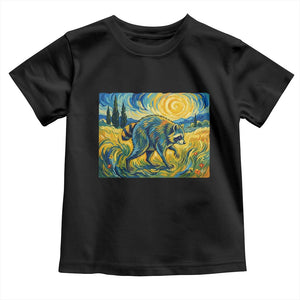 Jimothy Viral Seattle Raccoon Starry Night Style Graphic Toddler T Shirt Trash Panda Feral Legend Supporter