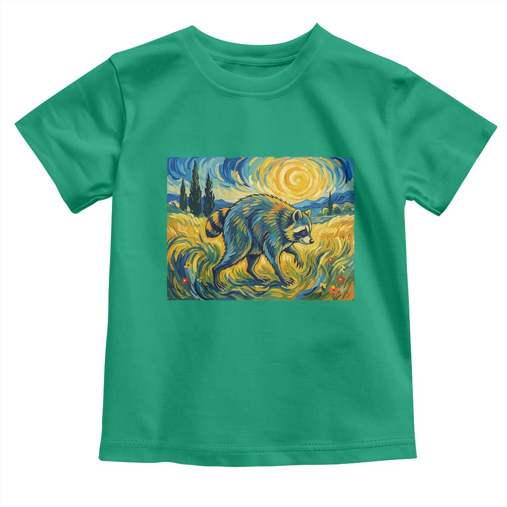 Jimothy Viral Seattle Raccoon Starry Night Style Graphic Toddler T Shirt Trash Panda Feral Legend Supporter