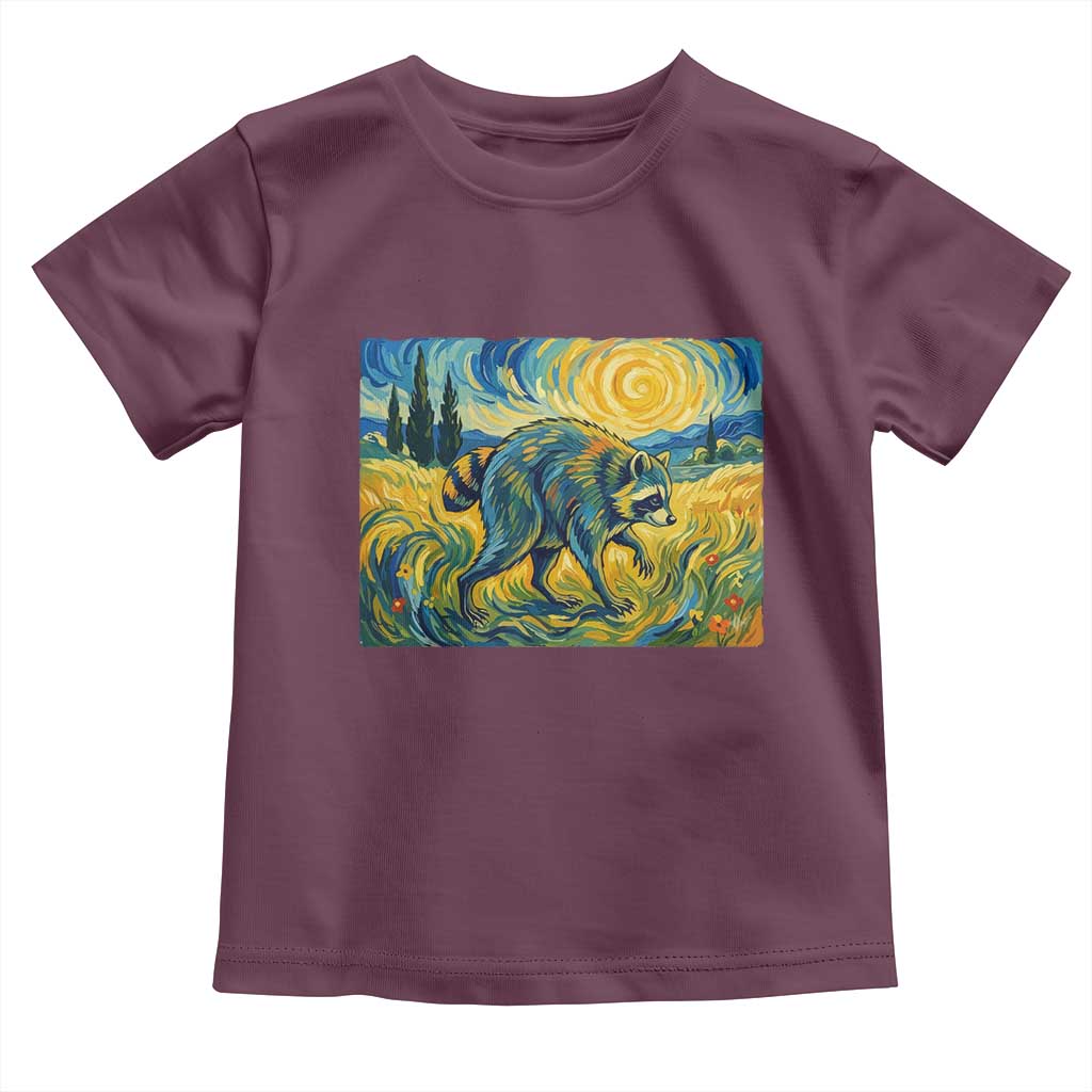 Jimothy Viral Seattle Raccoon Starry Night Style Graphic Toddler T Shirt Trash Panda Feral Legend Supporter
