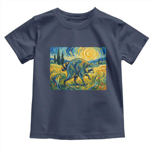 Jimothy Viral Seattle Raccoon Starry Night Style Graphic Toddler T Shirt Trash Panda Feral Legend Supporter