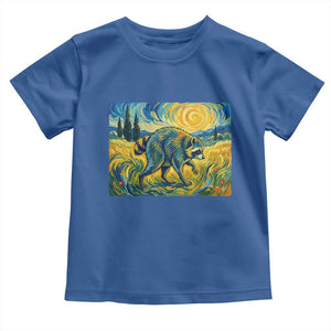 Jimothy Viral Seattle Raccoon Starry Night Style Graphic Toddler T Shirt Trash Panda Feral Legend Supporter