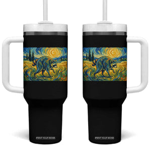 Jimothy Viral Seattle Raccoon Starry Night Style Graphic Tumbler With Handle Trash Panda Feral Legend Supporter