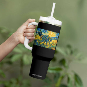 Jimothy Viral Seattle Raccoon Starry Night Style Graphic Tumbler With Handle Trash Panda Feral Legend Supporter
