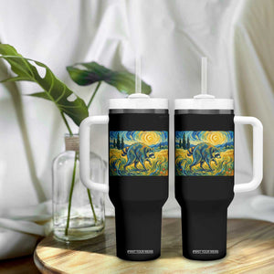 Jimothy Viral Seattle Raccoon Starry Night Style Graphic Tumbler With Handle Trash Panda Feral Legend Supporter