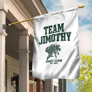 Team Jimothy Night Crew Est 2026 Viral Seattle Raccoon Garden Flag Feral Legend Trash Panda Vintage Athletic Style Graphic