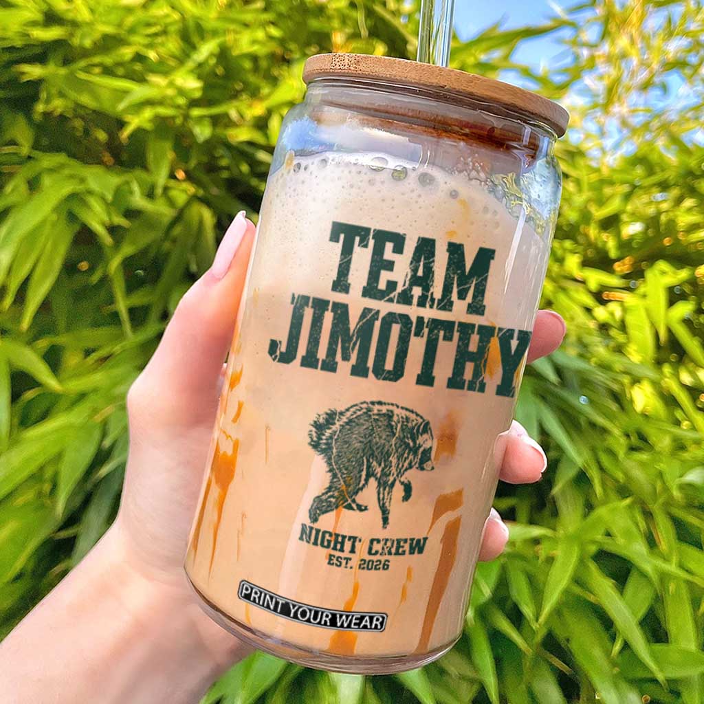 Team Jimothy Night Crew Est 2026 Viral Seattle Raccoon Glass Can Feral Legend Trash Panda Vintage Athletic Style Graphic TS02 White Print Your Wear