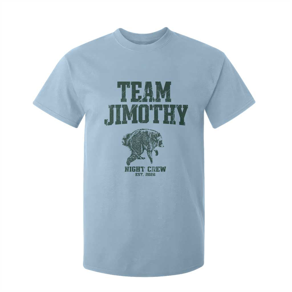 Team Jimothy Night Crew Est 2026 Viral Seattle Raccoon T Shirt For Kid Feral Legend Trash Panda Vintage Athletic Style Graphic