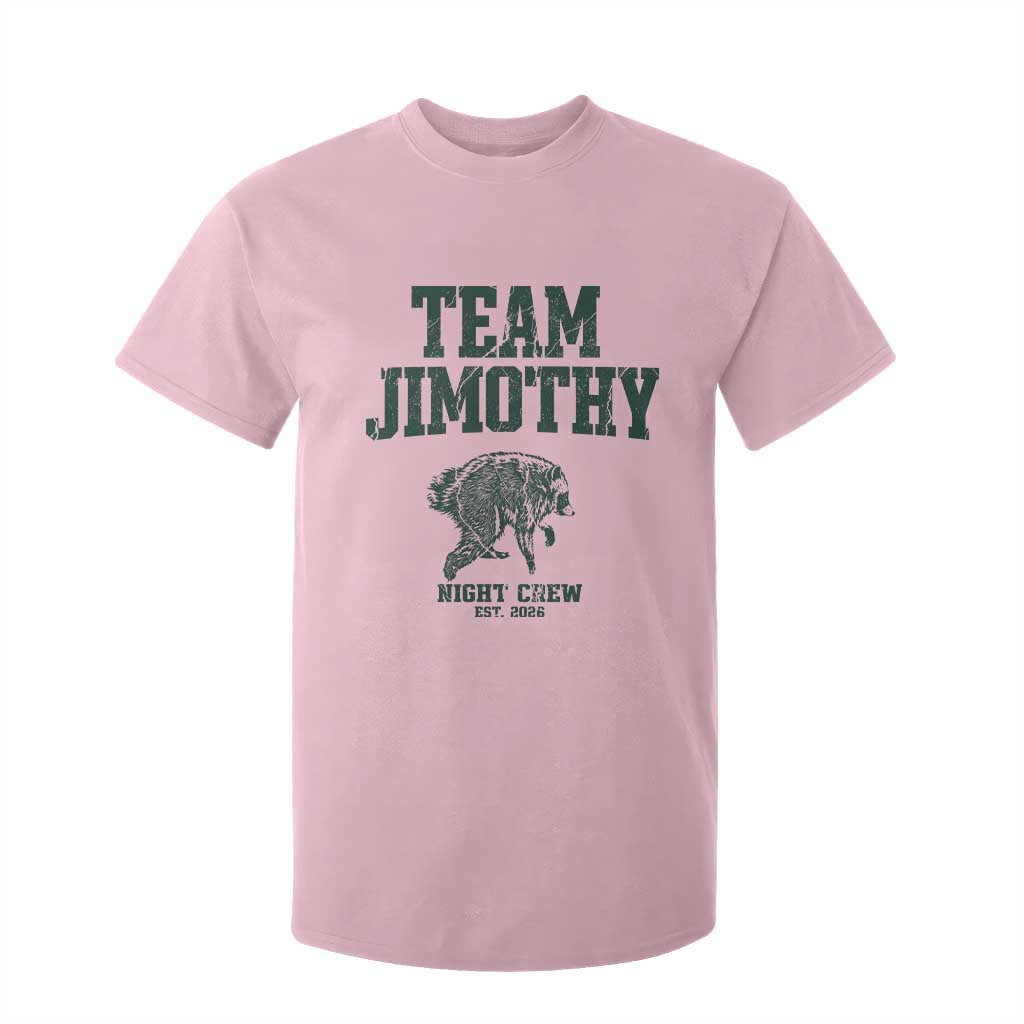 Team Jimothy Night Crew Est 2026 Viral Seattle Raccoon T Shirt For Kid Feral Legend Trash Panda Vintage Athletic Style Graphic
