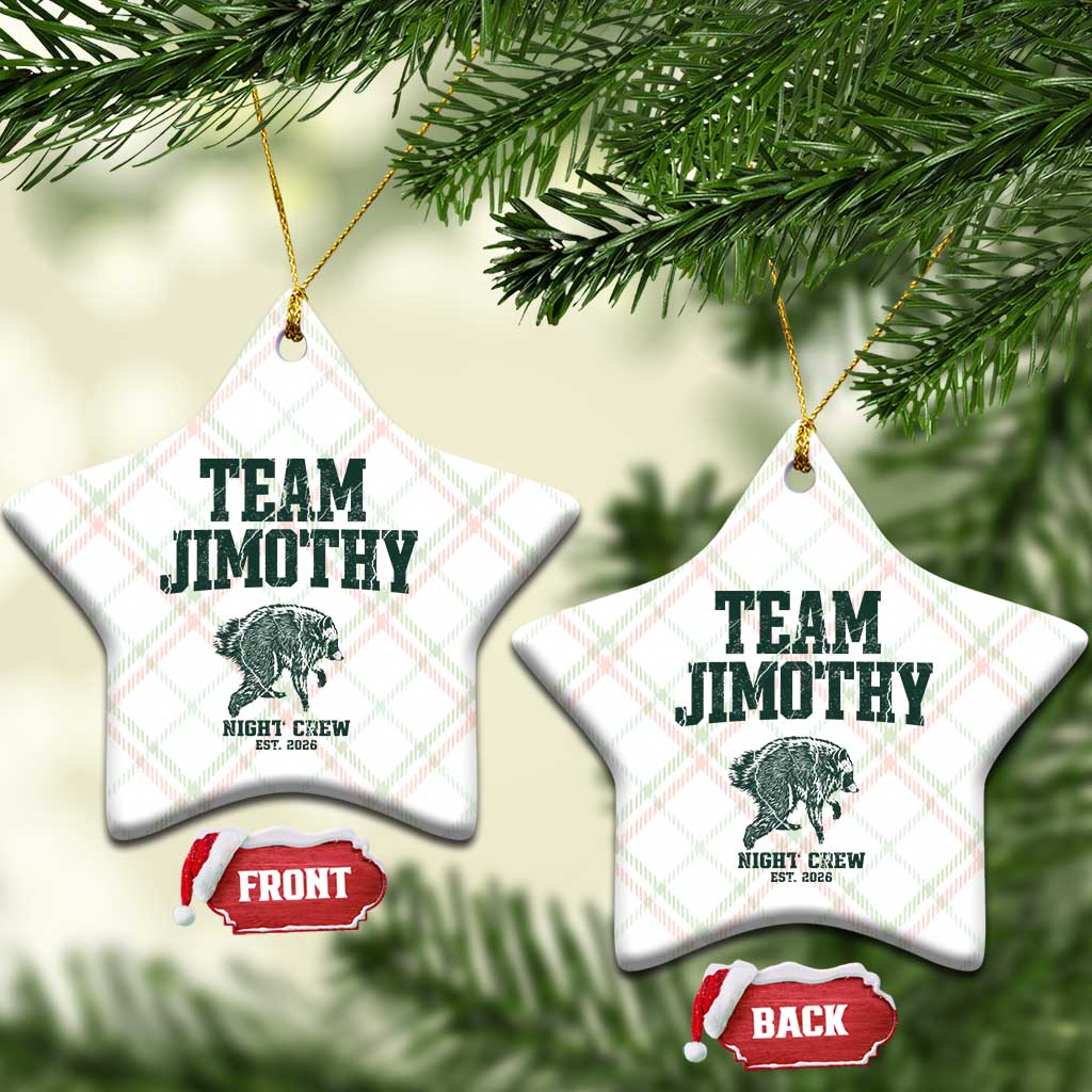 Team Jimothy Night Crew Est 2026 Viral Seattle Raccoon Ceramic Ornament Feral Legend Trash Panda Vintage Athletic Style Graphic