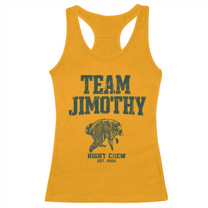 Team Jimothy Night Crew Est 2026 Viral Seattle Raccoon Racerback Tank Top Feral Legend Trash Panda Vintage Athletic Style Graphic