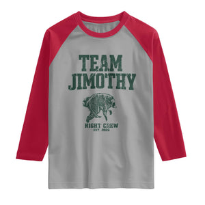 Team Jimothy Night Crew Est 2026 Viral Seattle Raccoon Raglan Shirt Feral Legend Trash Panda Vintage Athletic Style Graphic