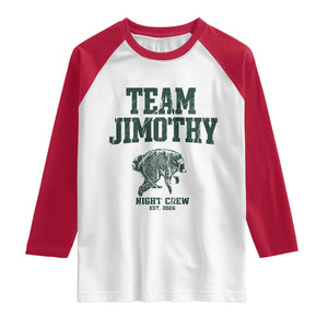 Team Jimothy Night Crew Est 2026 Viral Seattle Raccoon Raglan Shirt Feral Legend Trash Panda Vintage Athletic Style Graphic