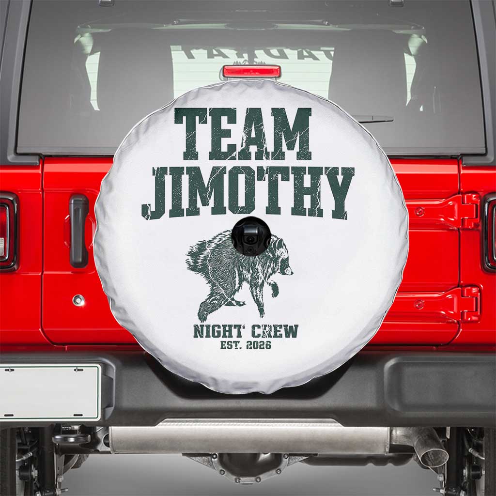 Team Jimothy Night Crew Est 2026 Viral Seattle Raccoon Spare Tire Cover Feral Legend Trash Panda Vintage Athletic Style Graphic
