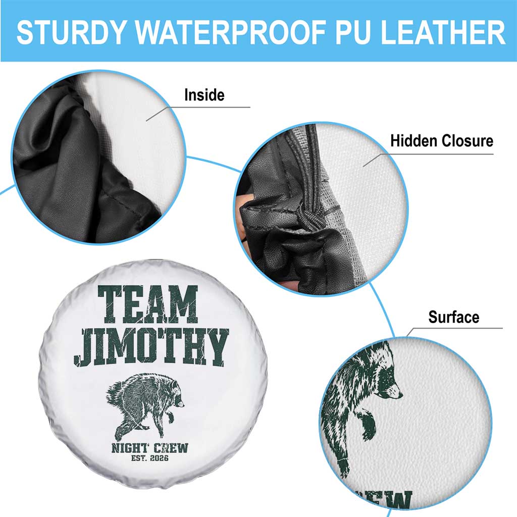 Team Jimothy Night Crew Est 2026 Viral Seattle Raccoon Spare Tire Cover Feral Legend Trash Panda Vintage Athletic Style Graphic