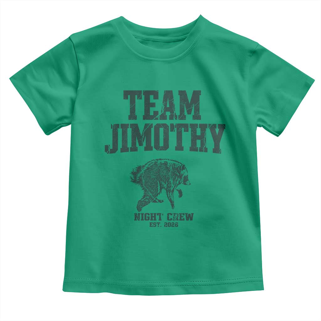 Team Jimothy Night Crew Est 2026 Viral Seattle Raccoon Toddler T Shirt Feral Legend Trash Panda Vintage Athletic Style Graphic