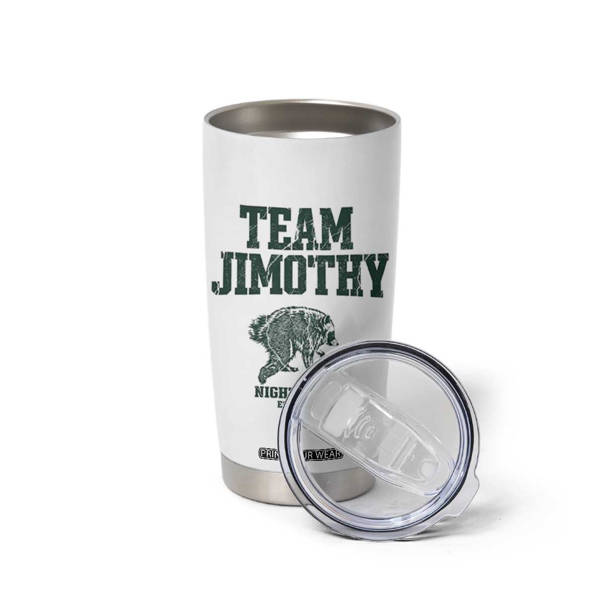 Team Jimothy Night Crew Est 2026 Viral Seattle Raccoon Tumbler Cup Feral Legend Trash Panda Vintage Athletic Style Graphic