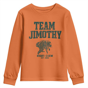 Team Jimothy Night Crew Est 2026 Viral Seattle Raccoon Youth Sweatshirt Feral Legend Trash Panda Vintage Athletic Style Graphic