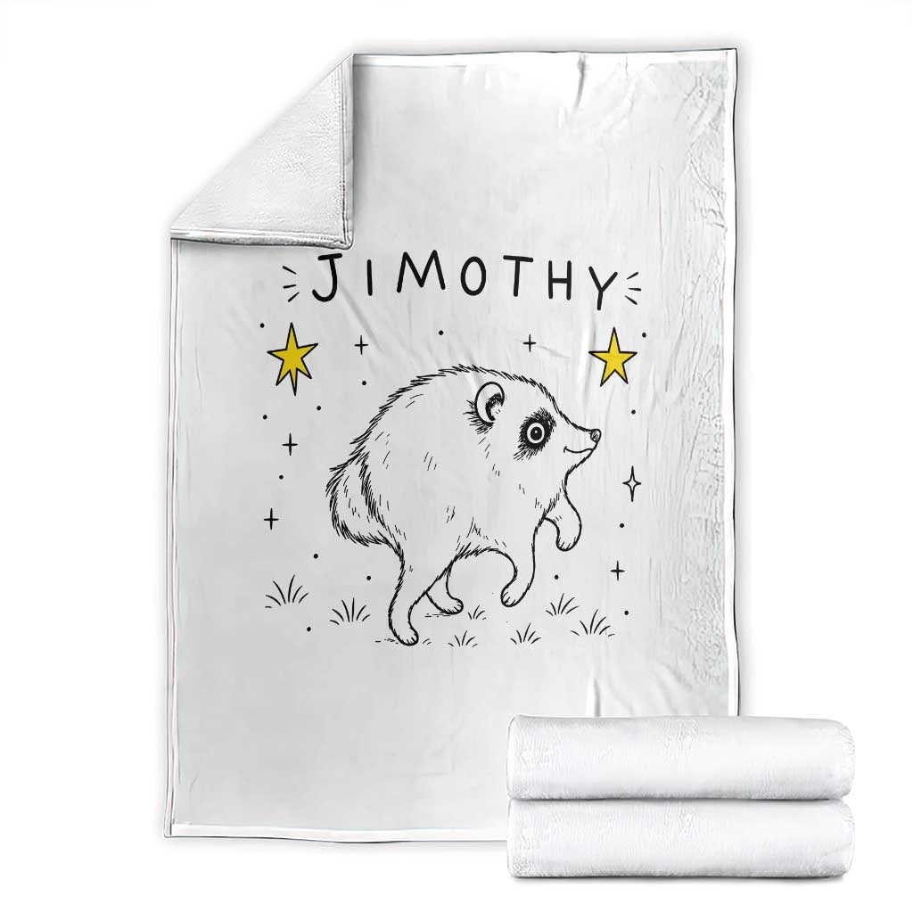 Cute Doodle Starry Jimothy the Raccoon Graphic Throw Blanket Viral Seattle Trash Panda TS02 White Print Your Wear