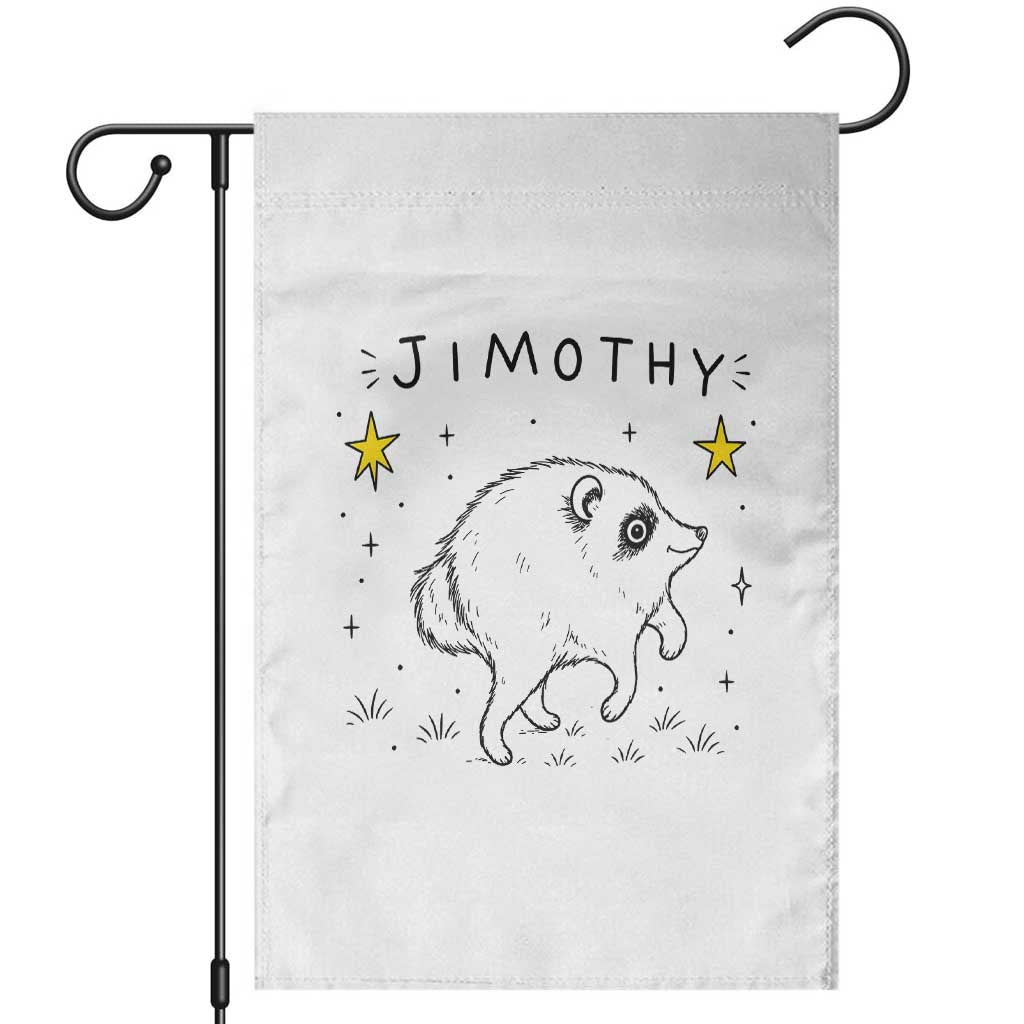 Cute Doodle Starry Jimothy the Raccoon Graphic Garden Flag Viral Seattle Trash Panda TS02 White Print Your Wear