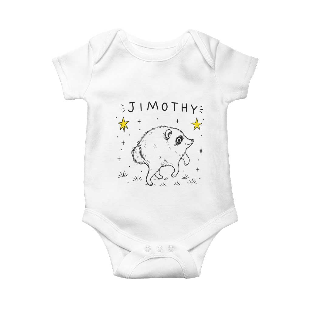 Cute Doodle Starry Jimothy the Raccoon Graphic Baby Onesie Viral Seattle Trash Panda TS02 White Print Your Wear