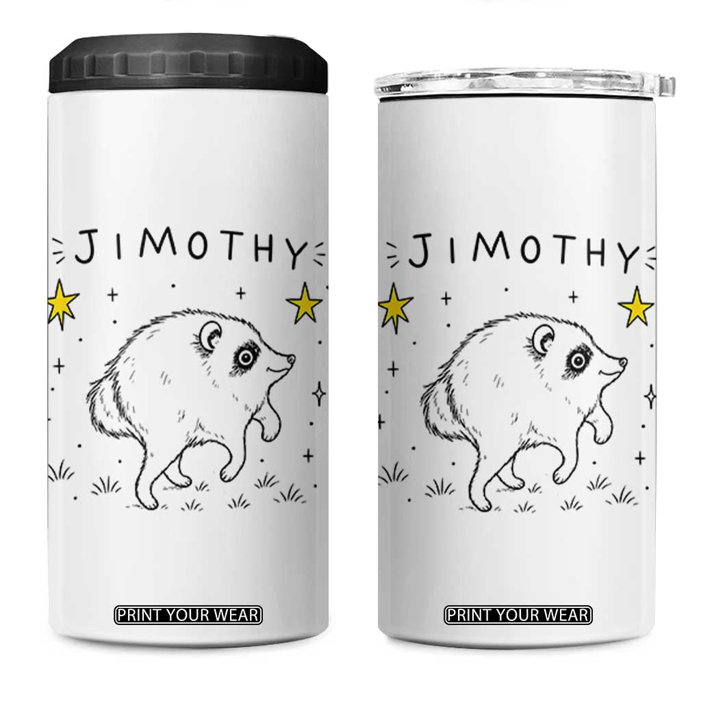 Cute Doodle Starry Jimothy the Raccoon Graphic 4 in 1 Can Cooler Tumbler Viral Seattle Trash Panda