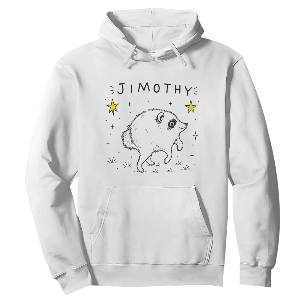 Cute Doodle Starry Jimothy the Raccoon Graphic Hoodie Viral Seattle Trash Panda TS02 White Print Your Wear