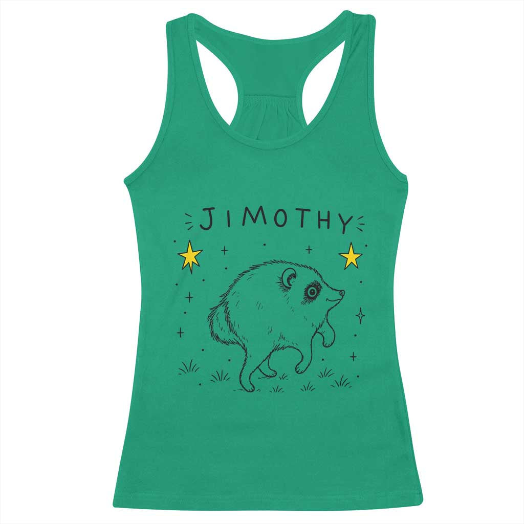 Cute Doodle Starry Jimothy the Raccoon Graphic Racerback Tank Top Viral Seattle Trash Panda