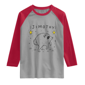 Cute Doodle Starry Jimothy the Raccoon Graphic Raglan Shirt Viral Seattle Trash Panda