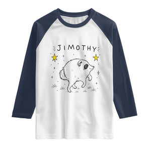 Cute Doodle Starry Jimothy the Raccoon Graphic Raglan Shirt Viral Seattle Trash Panda