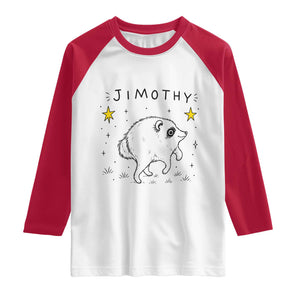 Cute Doodle Starry Jimothy the Raccoon Graphic Raglan Shirt Viral Seattle Trash Panda
