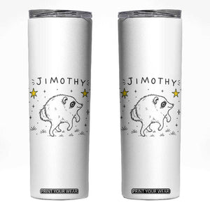 Cute Doodle Starry Jimothy the Raccoon Graphic Skinny Tumbler Viral Seattle Trash Panda