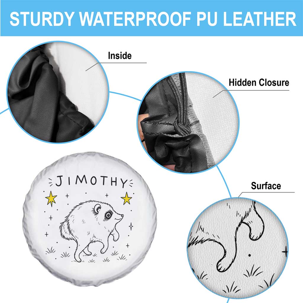 Cute Doodle Starry Jimothy the Raccoon Graphic Spare Tire Cover Viral Seattle Trash Panda