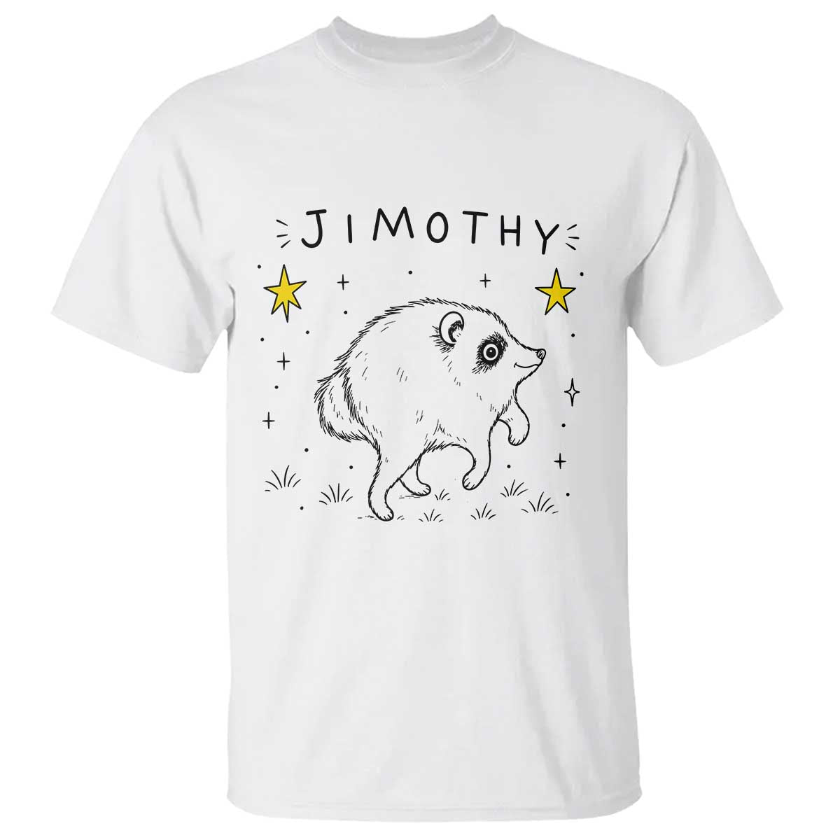 Cute Doodle Starry Jimothy the Raccoon Graphic T Shirt Viral Seattle Trash Panda