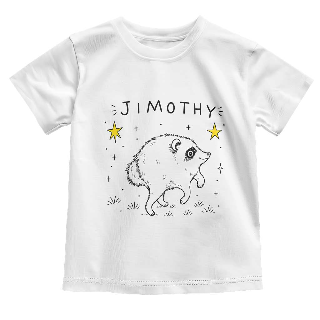 Cute Doodle Starry Jimothy the Raccoon Graphic Toddler T Shirt Viral Seattle Trash Panda TS02 White Print Your Wear
