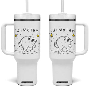 Cute Doodle Starry Jimothy the Raccoon Graphic Tumbler With Handle Viral Seattle Trash Panda