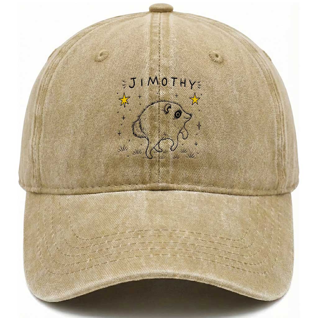 Cute Doodle Starry Jimothy the Raccoon Graphic Washed Cotton Baseball Cap Viral Seattle Trash Panda TS02 Print Your Wear