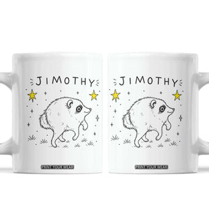 Cute Doodle Starry Jimothy the Raccoon Graphic Coffee Mug Viral Seattle Trash Panda