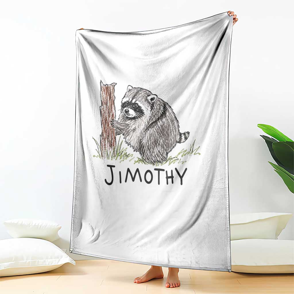 Jimothy Funny Viral Seattle Raccoon Crayon Drawing Graphic Throw Blanket Trash Panda Feral Legend Supporter