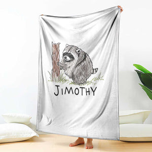Jimothy Funny Viral Seattle Raccoon Crayon Drawing Graphic Throw Blanket Trash Panda Feral Legend Supporter