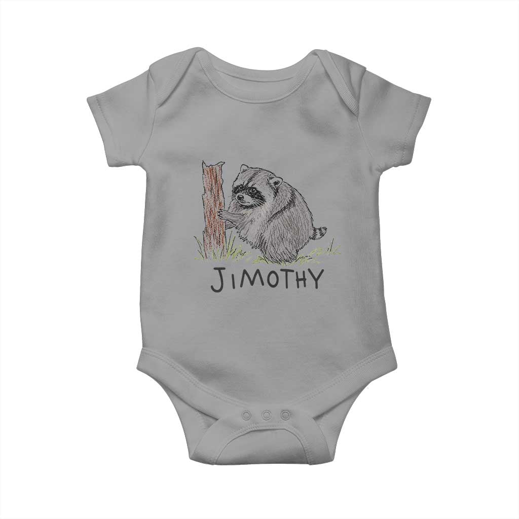 Jimothy Funny Viral Seattle Raccoon Crayon Drawing Graphic Baby Onesie Trash Panda Feral Legend Supporter