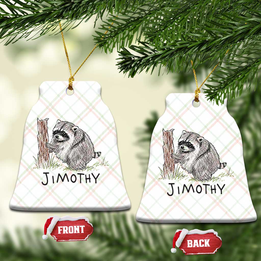 Jimothy Funny Viral Seattle Raccoon Crayon Drawing Graphic Ceramic Ornament Trash Panda Feral Legend Supporter