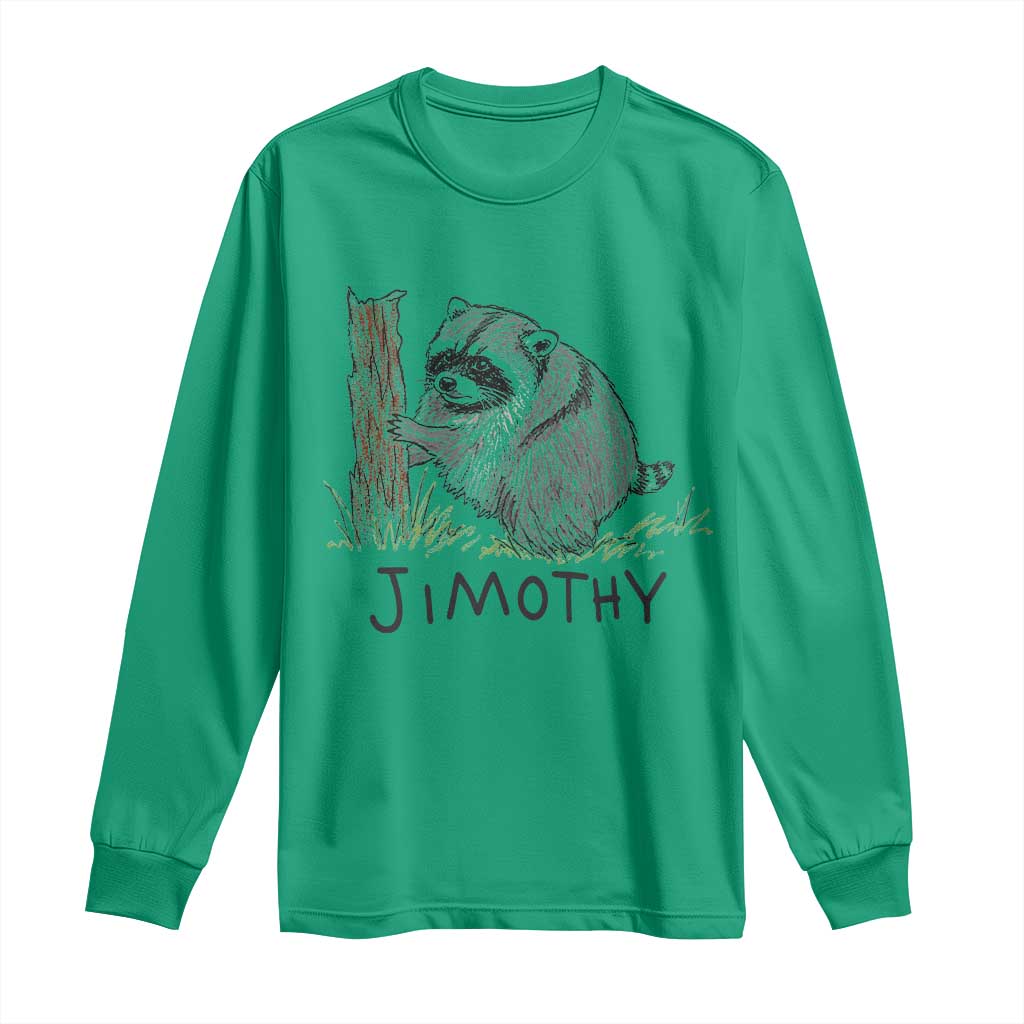 Jimothy Funny Viral Seattle Raccoon Crayon Drawing Graphic Long Sleeve Shirt Trash Panda Feral Legend Supporter