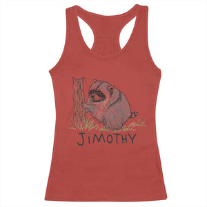 Jimothy Funny Viral Seattle Raccoon Crayon Drawing Graphic Racerback Tank Top Trash Panda Feral Legend Supporter