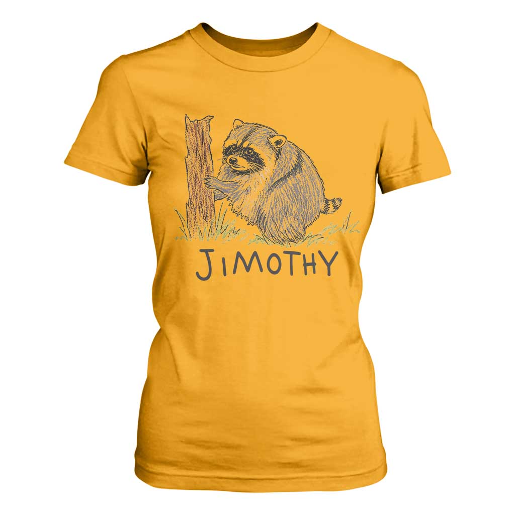 Jimothy Funny Viral Seattle Raccoon Crayon Drawing Graphic T Shirt For Women Trash Panda Feral Legend Supporter