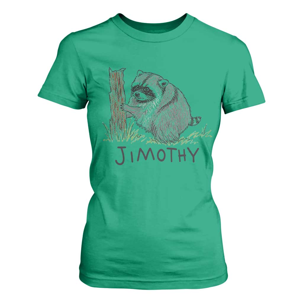 Jimothy Funny Viral Seattle Raccoon Crayon Drawing Graphic T Shirt For Women Trash Panda Feral Legend Supporter